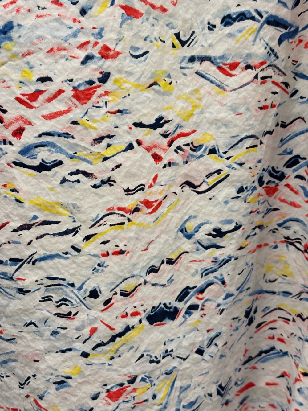 COS Multicolor Brushstroke Print Top in White, Navy, Yellow, Red - Picture 3 of 7